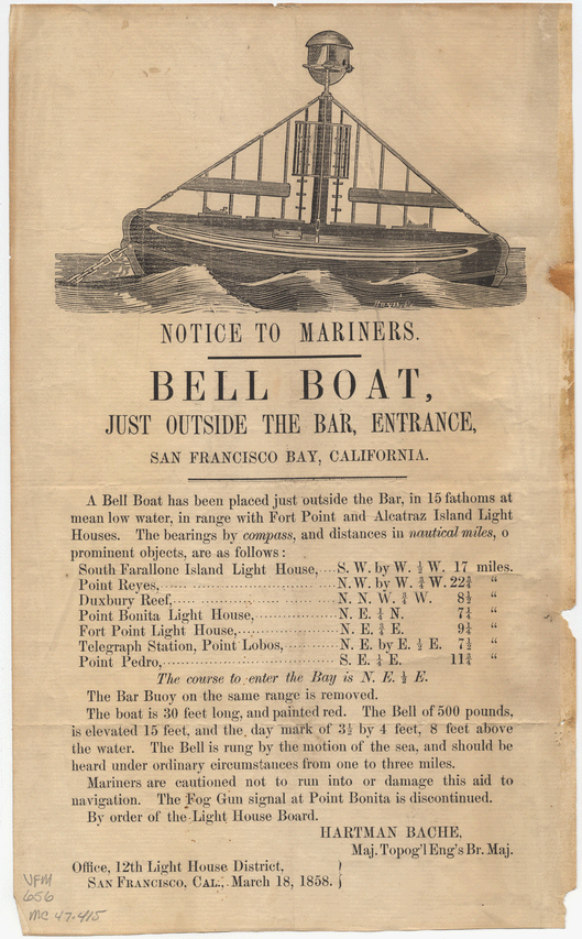 Notice to mariners, 1858, March 18 Collections & Research