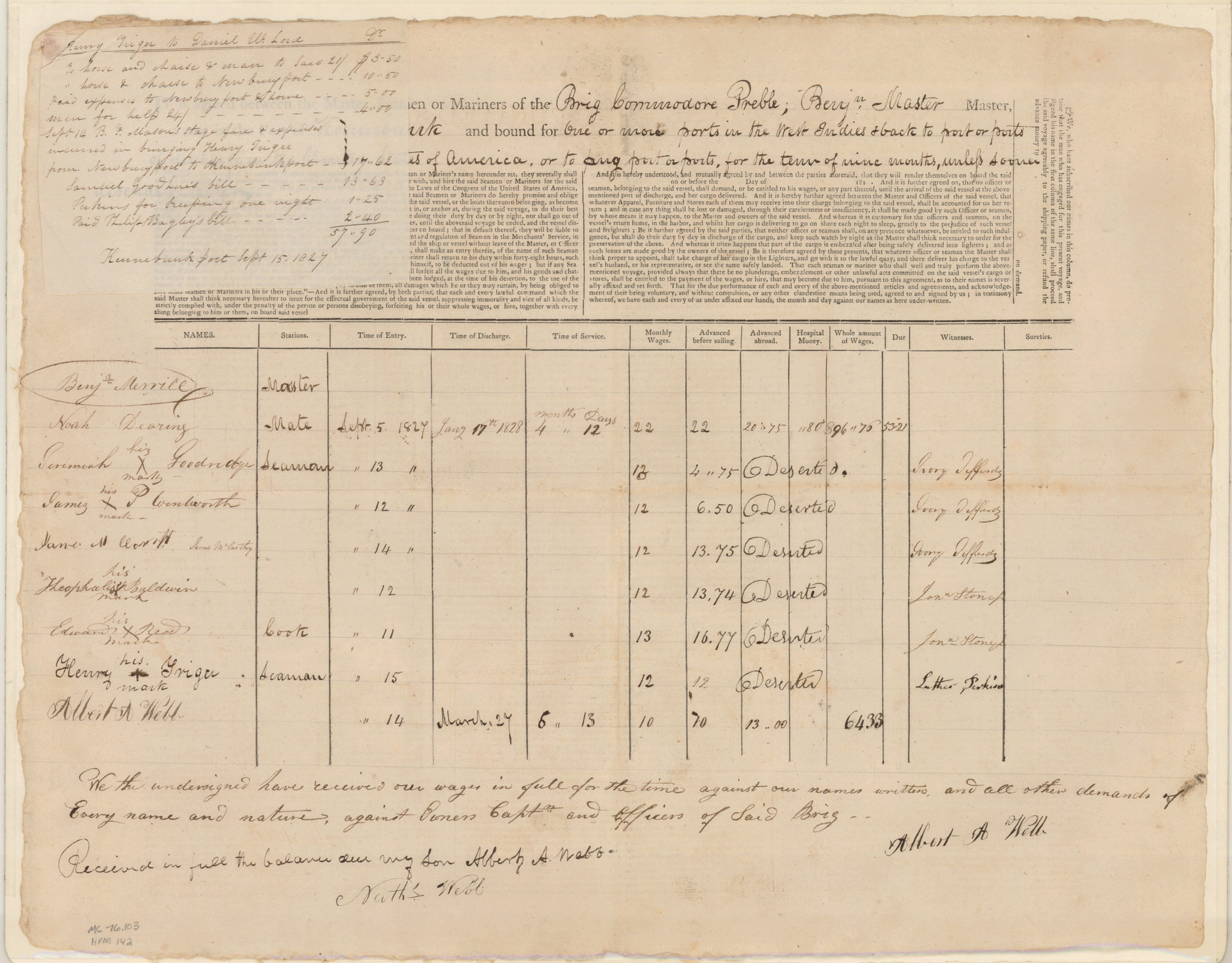 Shipping articles, 18001860 Collections & Research